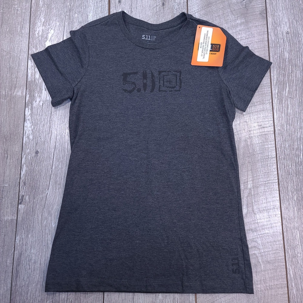 5.11 Tactical Knife Fight Tee Women Large Charcoal Heather Graphic T-Shirt